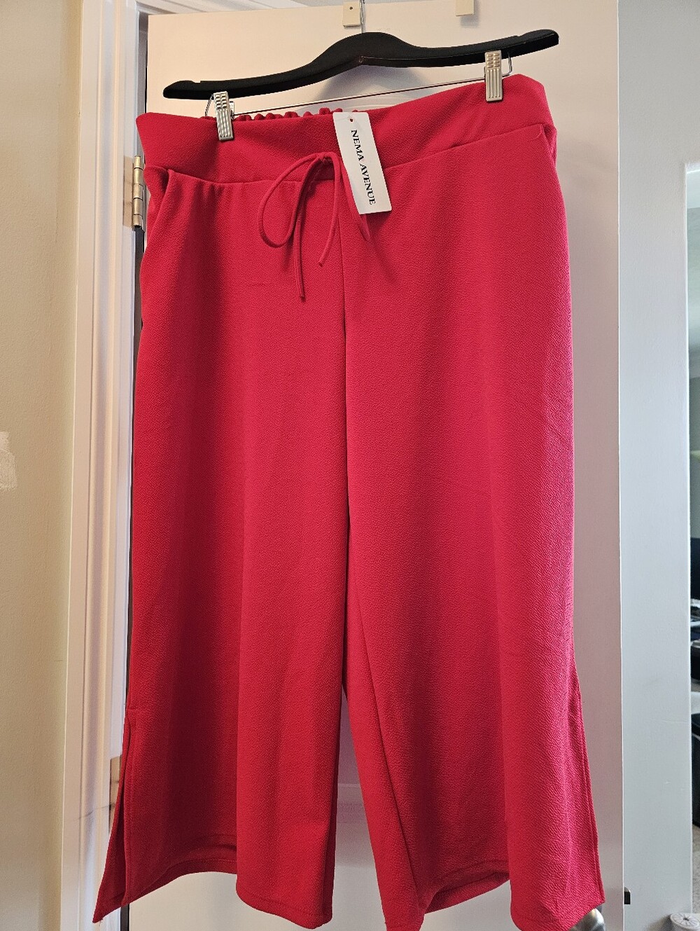 Nema Ave NWT Red Crepe-like Wide-Leg Knit Culotte Pants 2X